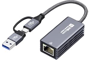 OHBUYAGN Adaptateur réseau USB 5G LAN Ethernet USB 3.2 Gen 2 vers RJ45 5000 Mbps Gigabit sur aluminium compatible avec ordinateur portable, PC sous Windows 11/10/8, macOS, etc