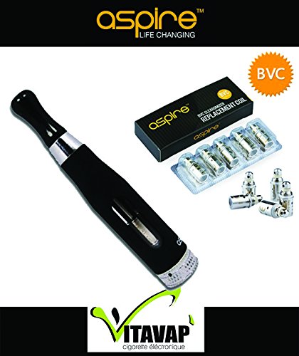 Vitavap' - lot de 1 clearomiseur Aspire CE5-s noir + 5 résistances BVC - GARANTIE ORIGINAL - sans tabac ni nicotine