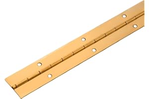 Gedotec Pianoband för skruvning | rullat dörrband | polerat dörrgångjärn i mässing | skruvband 1750 x 32 mm