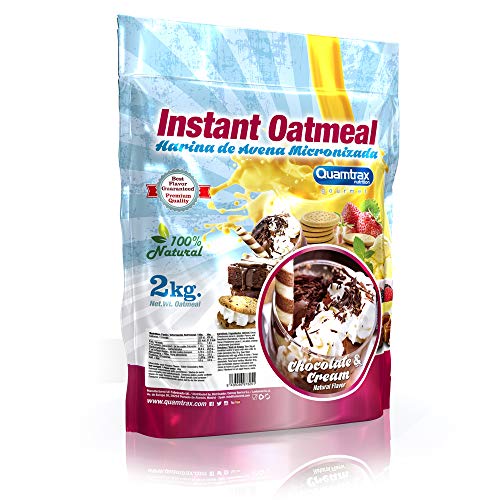 Quamtrax Nutrition Avena Instantánea, Sabor Chocolate con Crema - 2000 gr