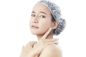 GCQQ 100pcs Disposable Shower Caps, 50CM Large Shower Cap, Shower Caps for Women Uk, Plastic Hair Cap Elastic, Clear Disposable Shower Caps, Shower Cap for Long Hair, Plastic Caps for Hotel, Spa