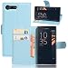 Produktbild Sony Xperia X Compact Hülle, KuGi ® Sony Xperia XCompact Hülle - Hochwertige Ständer PU-Leder-Mappen-Kasten für Sony Xperia X Compact 4G LTE Smartphone.(Blau)
