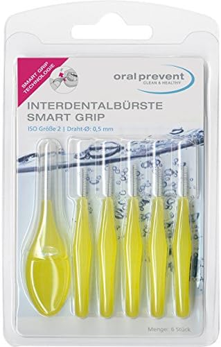 Oral Prevent Interdental Brushes Smart Grip 0.50 mm Yellow Pack of 6