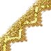 Produktbild 1m Borte mit Lurex + Pailletten 40mm gold Zackenmuster von der Rolle geschnitten