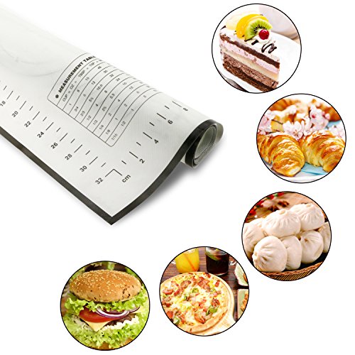 Philonext Silikon Backen Rollen Matte für Teig Rollen mit Messungen, Antihaft, BPA-frei, FDA & LFGB genehmigt - 6