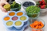 Somine Gefrierbehälter zum Einfrieren und Aufbewahrung(Lot de 2) von Babynahrung con Löffel & Gabel(Wärmeempfindlichen) als Behälter für Babybrei/Babykost-BPA-frei & FDA zugelassen, ideale Portionsgröße - 3