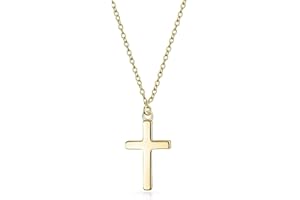 BLING JEWELRY Minimalist Simple Small Petite Religious Jewelry Set Cross Necklace Pendant Huggee Stud Earrings For Women Teen .925 Sterling Silver
