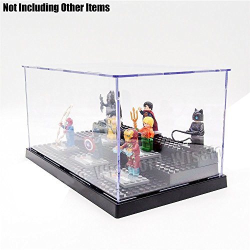 MIMIEYES-Custodia-scatola-per-esposizioni-in-acrilico-dimensione-254-cm-x-1448-x-134-cm-a-prova-di-polvere-adatta-per-contenere-le-minifigure-LEGO-colore-della-base-nero