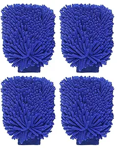 ALOUD CREATIONS Double Sided Microfiber Cleaning Gloves (Large, Multicolour) - Pack of 4