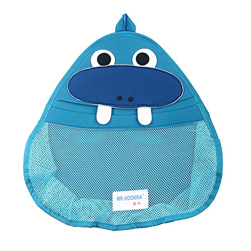 Preisvergleich Produktbild SWECOMZE Badewannenspielzeug Aufbewahrung Badespielzeug Netz Badewannen Spielzeug Aufbewahrungstasche mit 1 Weißer Saugnapfe,Befestigung Ohne Bohren (Walross)