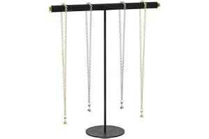 Justsoso T-bar halsband armband organiseringsstativ, sammet smycken hängare visningsstativ, halsband och armbandshållare ställning för män kvinnor