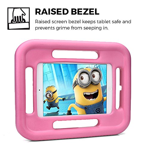 iPad Mini 1 / 2 / 3 / 4 Kinderhülle, COOPER GRABSTER strapazierfähige robuste, widerstandsfähige, stoßfeste, schützende Spielhülle für Kinder mit 4 Griffen & kostenlosem Displayschutz (Pink) - 5