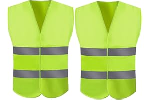 Chedin Gilet Alta visibilità, Giubbotti di Sicurezza Antiforatura, Gilet Antifortunistico di Sicurezza per Autovetture (2p)