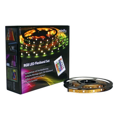 MFY - Guirnalda de luces LED con mando a distancia y fuente de alimentación (5 m, colores RGB)