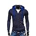 Produktbild Hansee männer Schlank Langarm Reißverschluss Warme Hoodie Sweatshirt Mit Kapuze Bluse Tops Mantel Outwear (L, Marine)