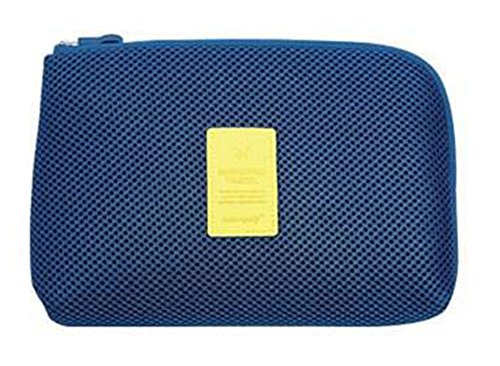 Preisvergleich Produktbild Multi-funktionale Beutel Air Mesh Elektronische Organisator Digitale Aufbewahrungstasche für Elektronikzubehör Kleingeldfach Kamerataschen Kosmetik Beutel Reise Zubehör - Blau, L