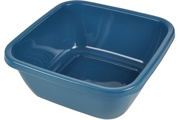 Homéa, Fyrkantig plastbassäng 6 L 30x30xH12 cm påfågelblå