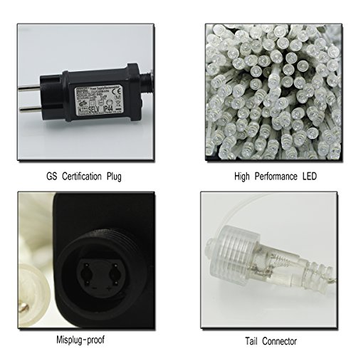 Upgraded OMGAI 300LEDs Vorhang-Licht Mit 8 Modi Für Weihnachten Neujahr Party Hochzeit Home Decoration Fairy Lights Garden Decorations 3m*3m (Upgraded Low Voltage) Weiß - 3