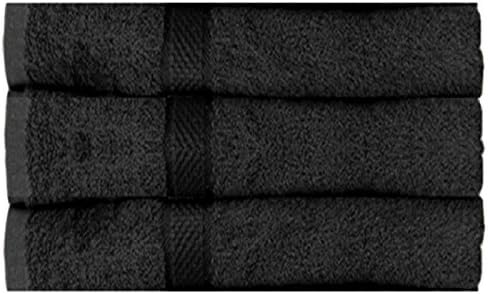 Set Of 3 Luxury Jumbo Large Cotton Thick Soft Bath Towels Sheet Bale Set Bathroom Gift 86 X 150cm (Black)