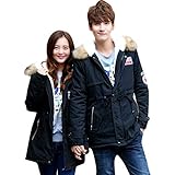 iHENGH Vorweihnachtliche Karnevalsaktion Damen Herbst Winter Bequem Mantel Lässig Mode Jacke Frauen Männer Frauen Plus Größe Pelzkragen Paar Mantel Baumwolle Tasche Lange Kapuzenjacke