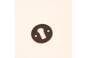 INFINITY DECOR Victorian Standard Profile Open Key Hole Door Lock Plate Cover Escutcheon Lock Security Key Hole Cover in Various Finishes (Aged Bronze)