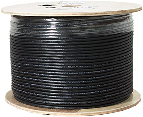 Vertical Cable Cat6A 10G, UTP, 23AWG, Solid Bare Copper, Plenum, 1000ft, Bulk Ethernet Cable, Black