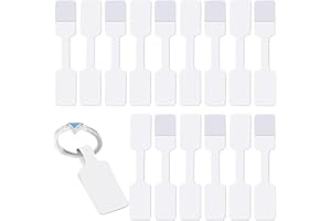 MOZEAT LENS 500 Etiquetas de Precio Adhesivas, Pegatinas para Joyas, Etiquetas Colgantes, Etiquetas de Papel de Estraza, 6 x 1,2 cm, Autoadhesivas, Etiquetas para Precios, Etiquetas en Blanco para Collares