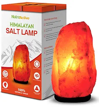 NutroActive Himalayan Rock Salt Table Lamp 4-5 kg with 5 Multi-Colored Bulbs & Electric Cord