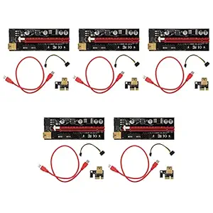 OSALADI 5 Sets PCI- E 1x to 16x Adapter PCI- E Mining Riser Computer Mining