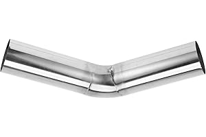 Motoforti 45 Degree Mandrel Exhaust Pipe DIY Custom Car Modified Exhaust Pipe Tubing Piping 51mm/2" OD 150mm/5.91" Length 304 Stainless Steel Silver Tone