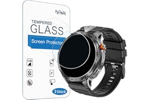 Frgnie Pellicola protettiva compatibile con LIGE TX2 Smartwatch 1,75" LED da uomo (3 pezzi) HD vetro pellicola protettiva compatibile con HIRREO EF12 Smartwatch 1,75 pollici rotondo
