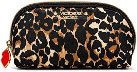 Victoria's Secret New Genuine Womens Leopard Lips Charm Makeup Bag (Cosmetics Case)