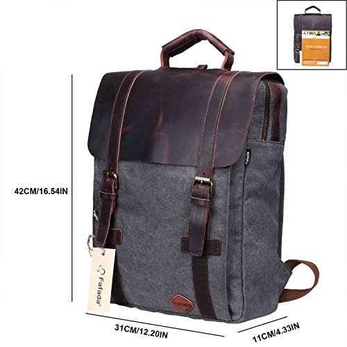 Fafada Vintage Rucksäcke Herren Damen Vintage Canvas Rucksack Retro Schulrucksack mit Der Großen Kapazität - 2