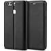 Produktbild Huawei P9 Plus Hülle, BEZ® Handyhülle Huawei P9 Plus Tasche, Flip Case Cover Schutzhüllen aus Klappetui mit Kreditkartenhaltern, Ständer, Magnetverschluss - Schwarz