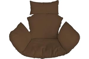 Ferocity Cojín de Silla de Hamaca, Colgante Huevo Cojines, Columpio Silla Cojín Respaldo con Almohada para la Cabeza, Cjín Impermeable, para Patio Jardín, Brown [114]
