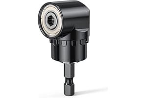 Mellbree 105° Winkelschrauber, Winkelaufsatz für Akkuschrauber mit 1/4-Zoll Schnellwechsel und Magnetischen Bithalter Multifunktions Winkel Bithalter, kompatibel mit Bosch und Makita Akkuschrauber