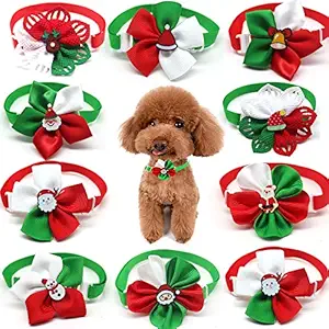 Masue Pets 10pcs/Pack Christmas Dog Bowtie Puppy Cat Dog Ties Bows Necktie Dog Grooming Accessories for Christmas