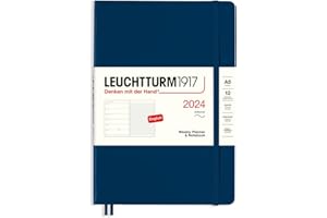 ‎LEUCHTTURM1917 LEUCHTTURM1917 367774 Wochenkalender & Notizbuch Softcover Medium (A5) 2024, 12 Monate, Marine, Englisch
