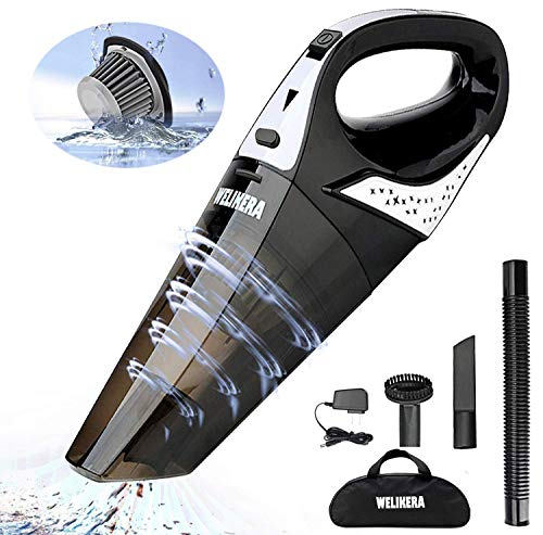 Aspirateur à Main Sans Fil, WELIKERA Aspirateur de Table Rechargeable Aspirateur Portable Aspirateur sans Fil avec Filtre HEPA en Acier Inoxydable pour Maison, Voiture, Bureau, Table