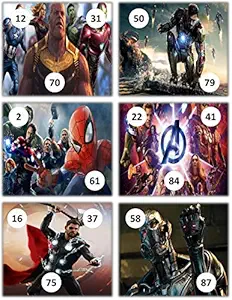 Feliz Avengers Theme Tambola Tickets Set of 24 (housie Tickets)