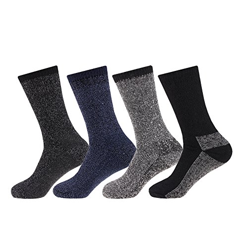 Lot de 4 Paires de Chaussettes Thermiques en Pure Laine Epaisse - Artic Comfort - Taille Unique 39/45