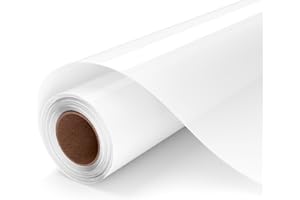UIOK Sublimazione Vinile Termoadesivo per Cotone, Opaco Vinile Trasparente HTV per Sublimazione,12" X 5FT Vinile Lavare Durevole Sublimazione HTV per Tessuti di cotone bianchi o chiari (Opaco)