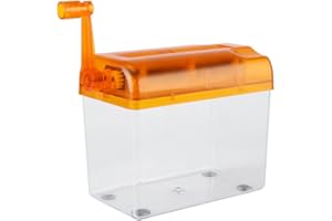 PILIPANE destructeur de Papier Manuel Portable A6.Mini destructeur de Papier,tampons de destructeur à manivelle pour Le déchiquetage et la confidentialité des Documents et des Notes(Orange), Déchiqueteus