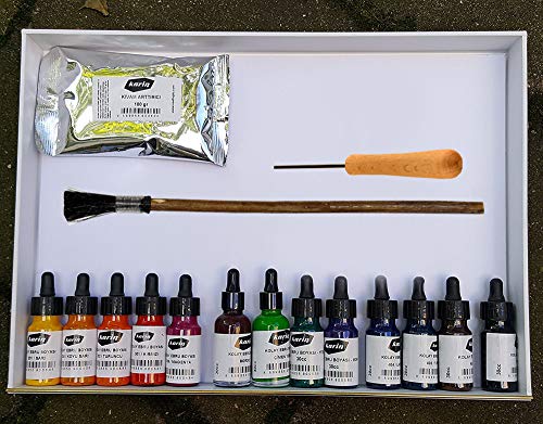 Ahsen Juego de Pintura de mármol para Principiantes Marbling and Ebru Art de Kolay Ebru Baslangic SETI