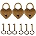 Produktbild 3 Stücke Antik Vintage Mini Herzform Vorhängeschloss mit 6 Stücke Schlüssel Set für Partei Geschenk, Dekoration