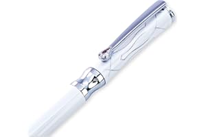 LACHIEVA LUX Stylo à bille de luxe pour femmes avec cristal élégant et recharges de fabrication allemande - Blanc