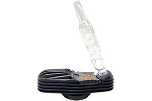 BMTICK Cooling Dimpled Glass Mouthpiece - Compatible with Mighty/Crafty vaporizers - Cooling Unit Glass Attachment Accessory Mouthpiece with Silicone Fitting Gaskets By THE VAPETRIX