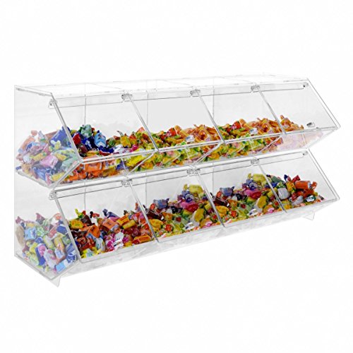 Avà srl Porta Caramelle confezionate in plexiglass Trasparente con sportello a 8 Scomparti Orizzontali