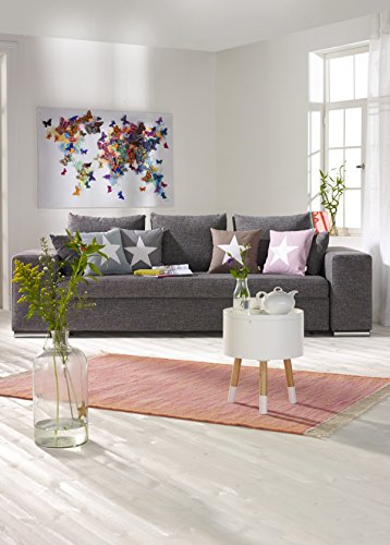 miaVILLA Kissenhülle Pastell Star Kissenbezug Stern Baumwolle Grau 40 x 40 - 4