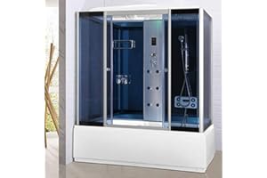 Bagno Italia Box idromassaggio cabina doccia e vasca 6 idrogetti cm 170x85 luci led ozonoterapia bluetooth